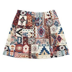 All About May Women's Tapestry Print Jacquard A Line Mini Skirt US 6
